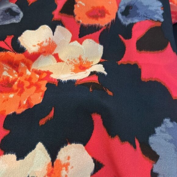 J Crew black red floral sheer long sleeve blouse Size S EUC - Picture 10 of 10